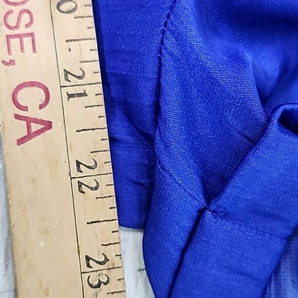 Y2K Anthropologie Porridge Shiny Women's SzS Button Front Shirt Bright Blue Soft - Picture 7 of 8